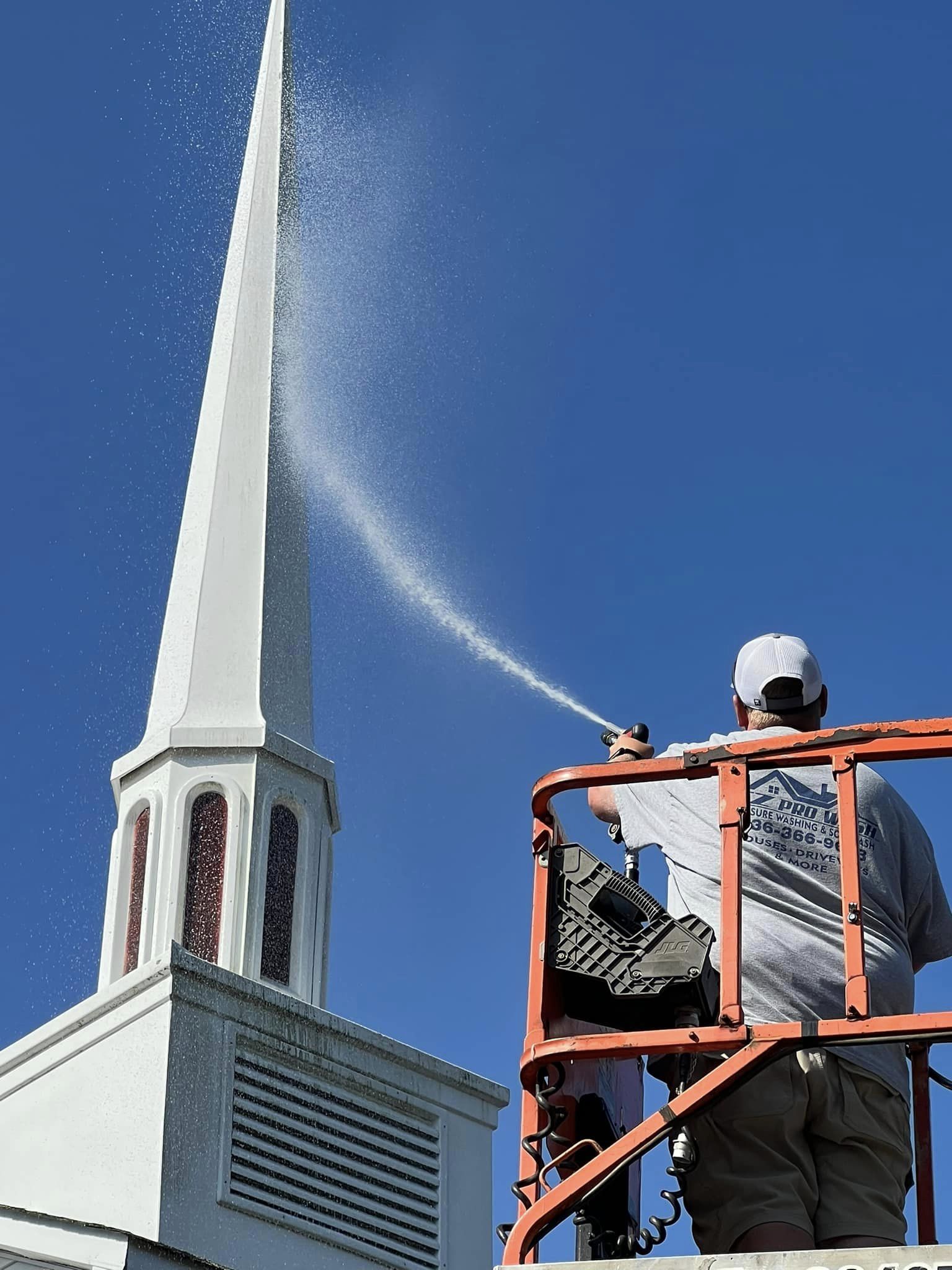 church steeple wash