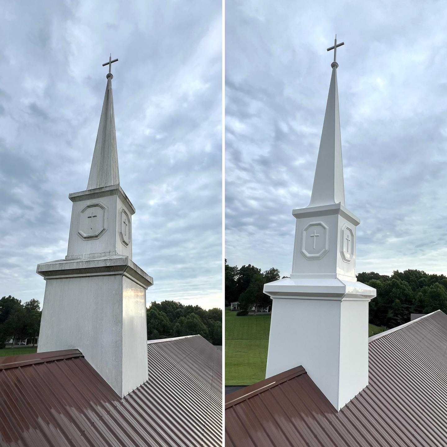 church steeple power washing